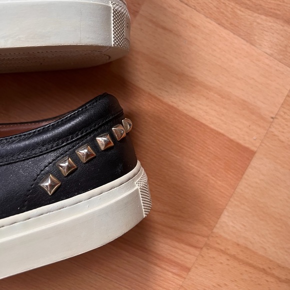 Givenchy Black Leather Slip-Ons with Gold stud embellishments Accents - Picture 9 of 14